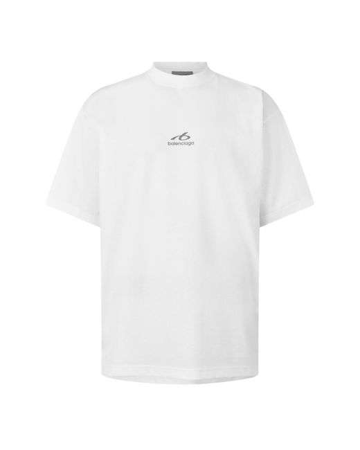 Balenciaga White Plain T-shirt for men