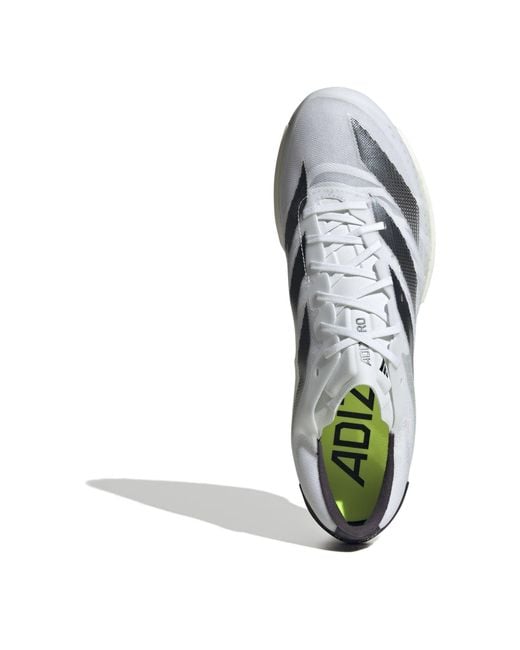 Adidas White Adizero Ambition Running Spikes for men