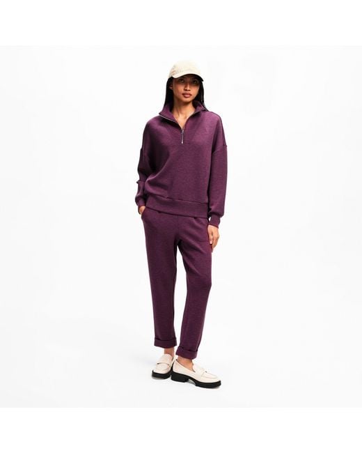 Varley Purple Hawley Half Zip Sweatshirt