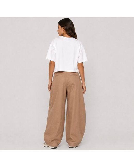 I Saw It First Natural Pleated Barrel Trousers