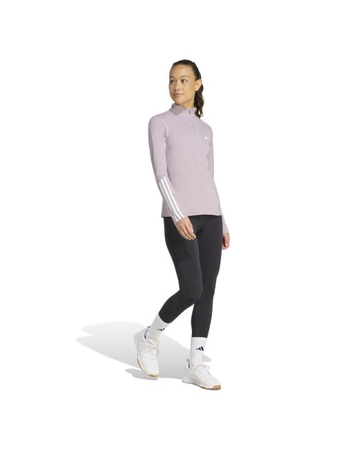 Adidas Purple Long-Sleeve Performance Gym Top