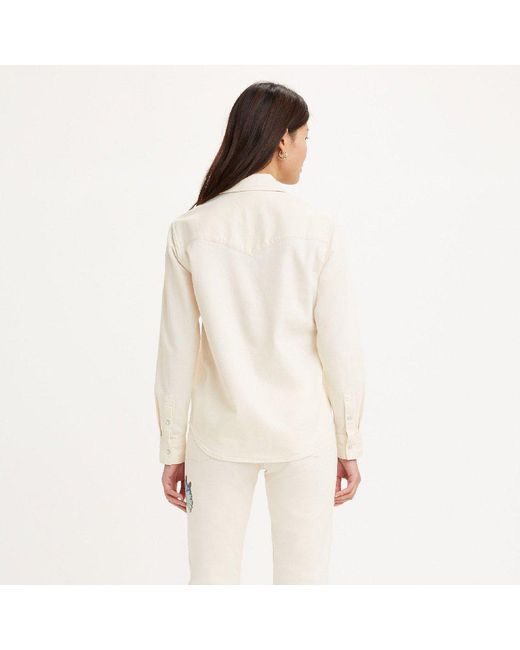 Levi's White Ultimate Western Long Sleeve Denim Shirt