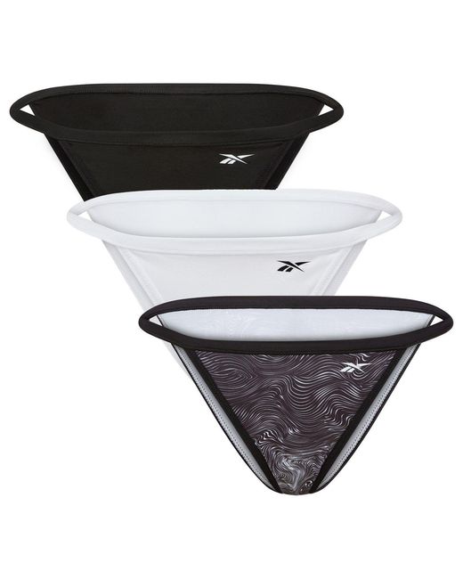 Reebok Black 3 Pack Tanga Briefs Mandy