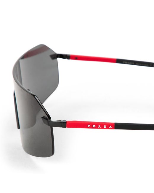 Prada Gray 0Ps B50S Shield Sunglasses for men
