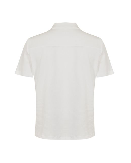 Boss White Pasini Short Sleeve Collared Shirt With Contrast Trim for men