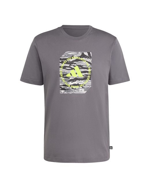 Adidas Gray Graphic Logo T-Shirt for men