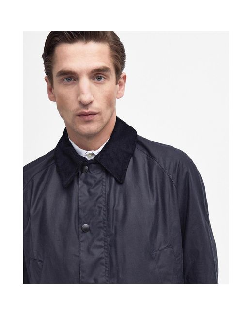 Barbour Blue Ashby Water Resistant Windproof Long Sleeve Wax Jacket for men