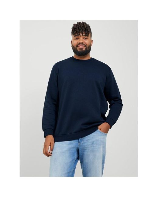 Jack & Jones Blue Bradley Crew Sweater Plus Size for men