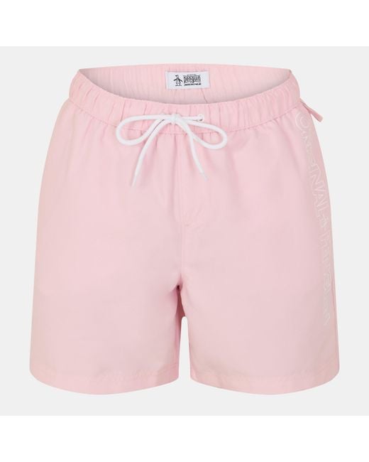 Original Penguin Pink Swim Shorts for men