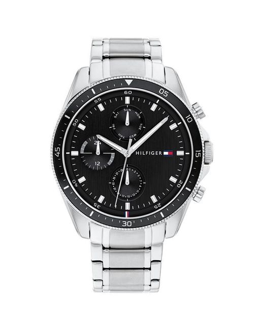 Tommy Hilfiger Metallic Gents Stainless Steel Black Dial Watch for men