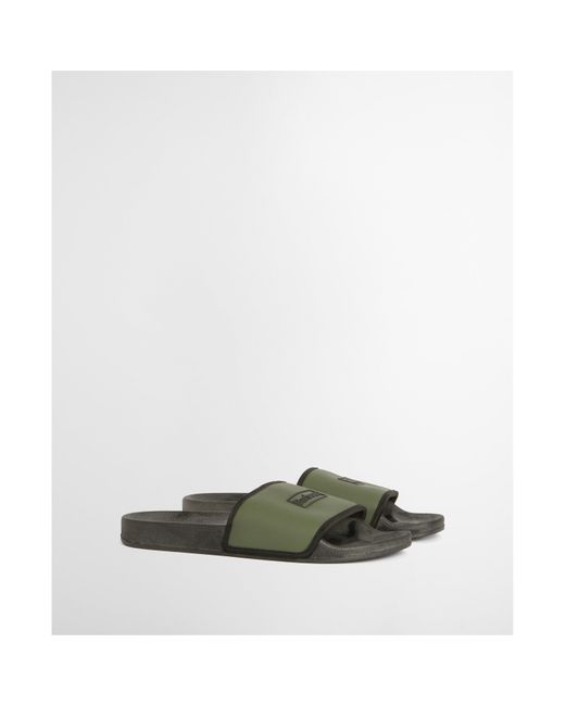 Barbour Green Cresswell Sliders for men