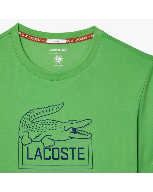 Lacoste Green Roland-garros Edition Ultra Dry Tennis T-shirt for men