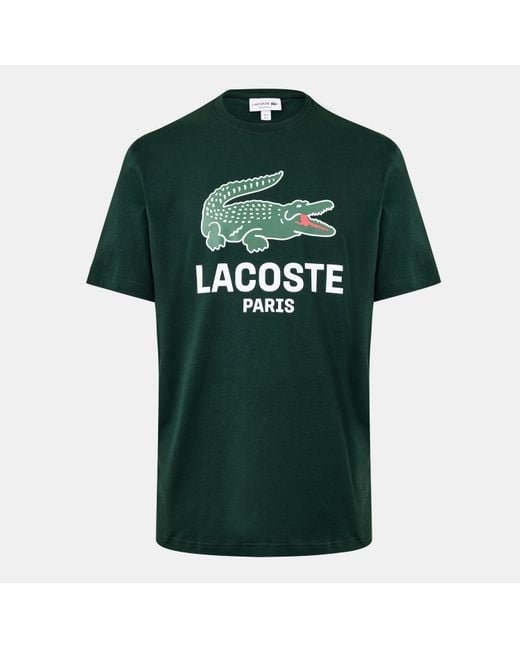 Lacoste Green Large Croc Regular Fit T-Shirt for men