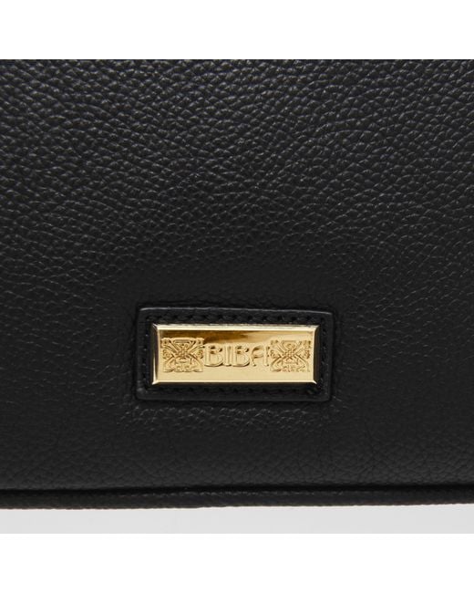 Biba Black Leather Gretal Cross Body Bag
