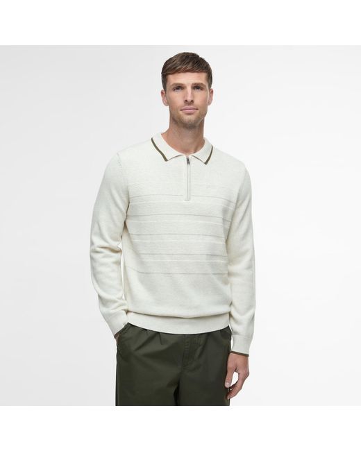 Barbour White Fenhill Polo Shirt for men
