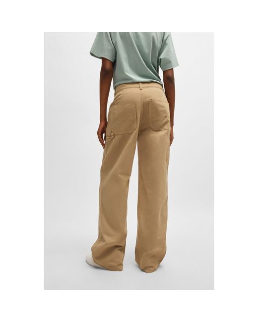 HUGO White Hacarpe Straight Leg Trouser
