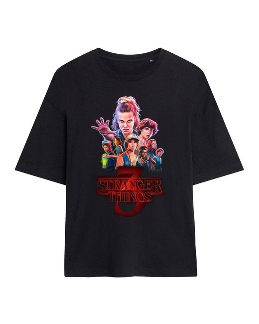 Stranger Things Black Season Three Poster Oversized T-Sh