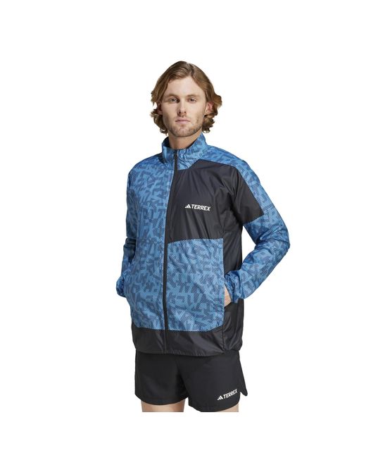 Adidas Blue Trail Wind Wind-Resistant Performance Running Jacket for men