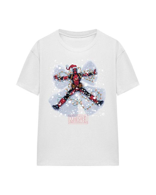 Deadpool White Christmas Snow Angel T-Shirt