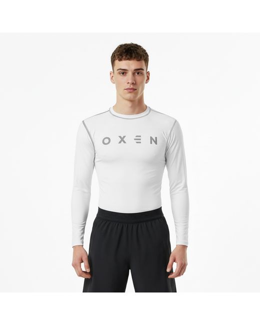 OXEN White Long Sleeve Baselayer Top for men