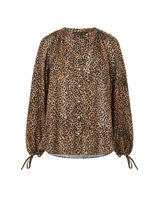 Biba Brown Button Through Blouse