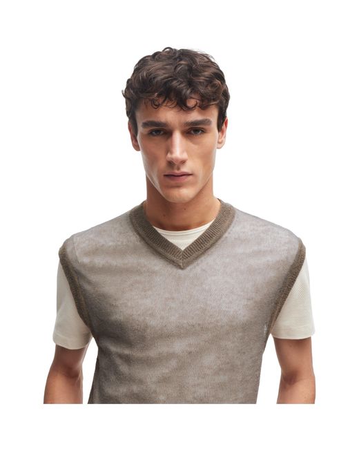 Boss Gray Knitted T-Shirt for men