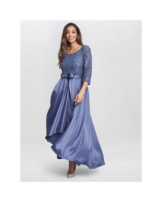 Gina Bacconi Blue Leona Sequin Lace Dress