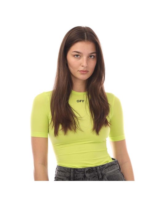 Off-White c/o Virgil Abloh Metallic Stamp Sec Skin Crew Neck T-Shirt
