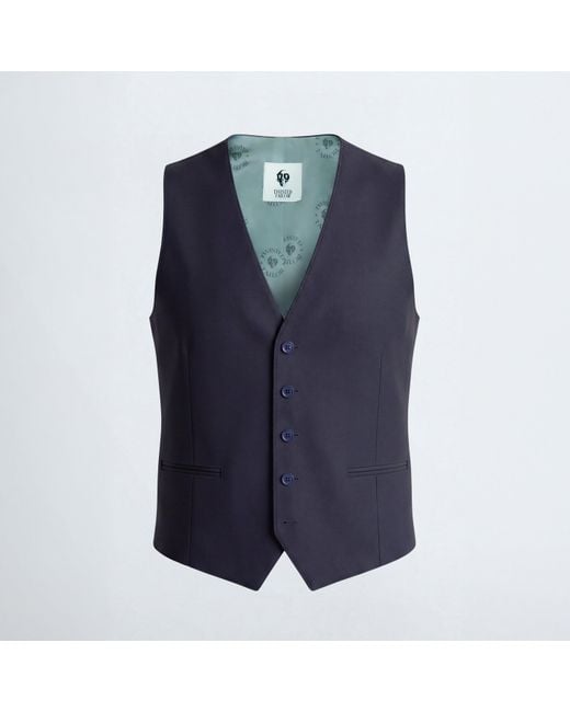Twisted Tailor Blue Orwell Slim Fit Waistcoat for men