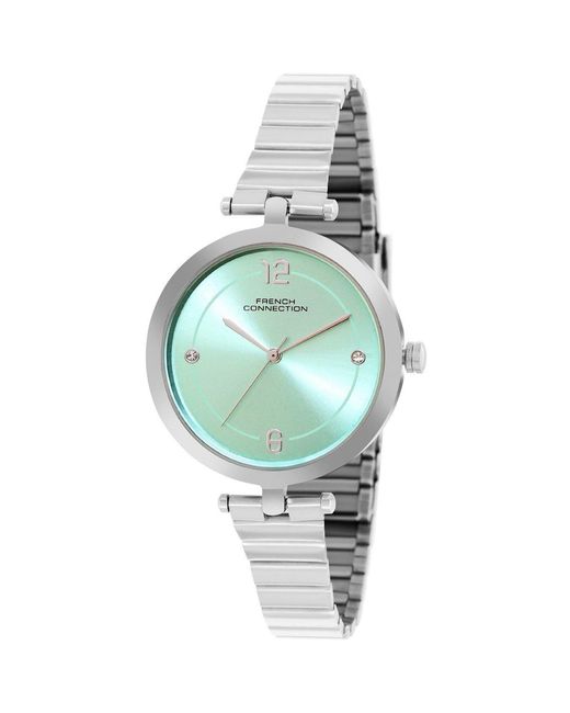 French Connection Green Case Round Shape Strap Quartz Watch