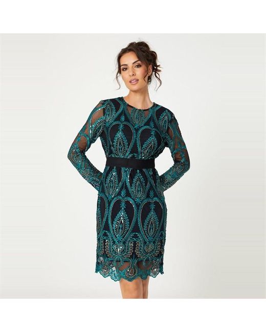 Be You Green Embroidered Lace Dress