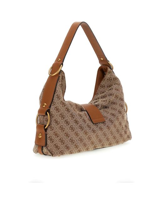 Guess Brown Camden Large Hobo Shoulder Bag