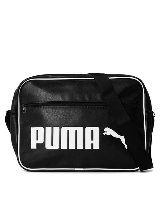 PUMA Black Campus Reporter Retro Messenger Bag for men