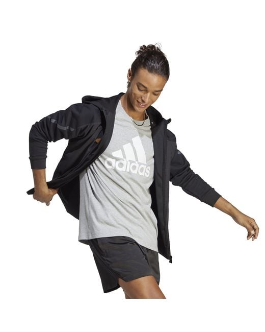 Adidas Gray Graphic Logo T-Shirt for men