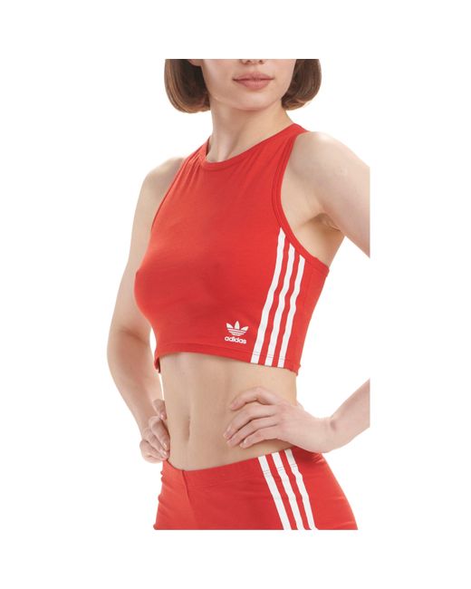 Adidas Originals Red Originals Comfort Flex Cotton Crop Top