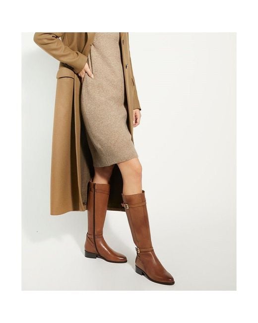 Dune Brown Tepi Knee High Boots