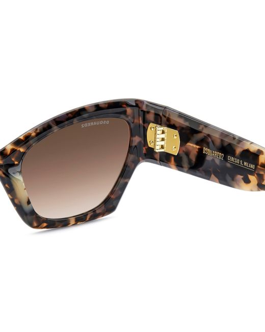 DSquared² Brown Cat Eye Round Sunglasses
