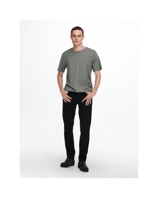 Only & Sons Gray Oversized T-Shirt for men