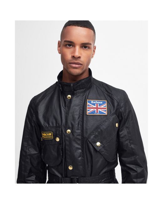 Barbour Blue Union Jack Waxed Jacket for men