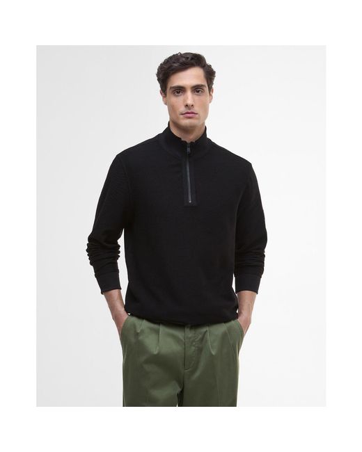 Barbour Black Samuel Half Zip Jumper for men