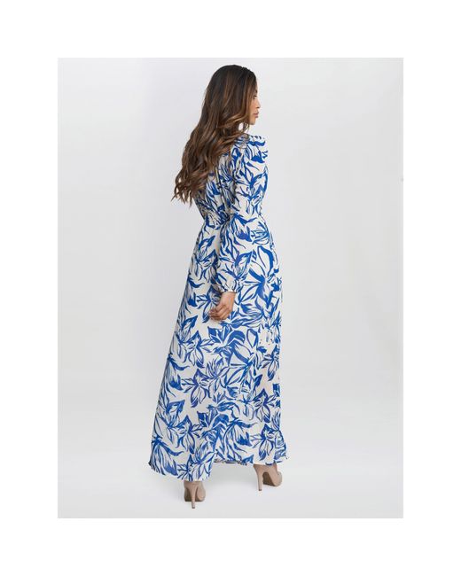 Gina Bacconi Blue Judy Button Dwon Long Sleeve Dress
