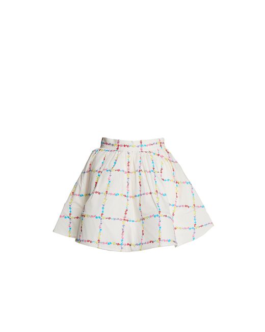 Collective The Label White Grid Pleated Mini-Skirt