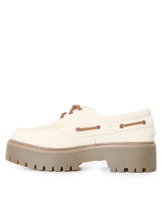 Timberland White Stone Street Natural Nubu Boat Shoes