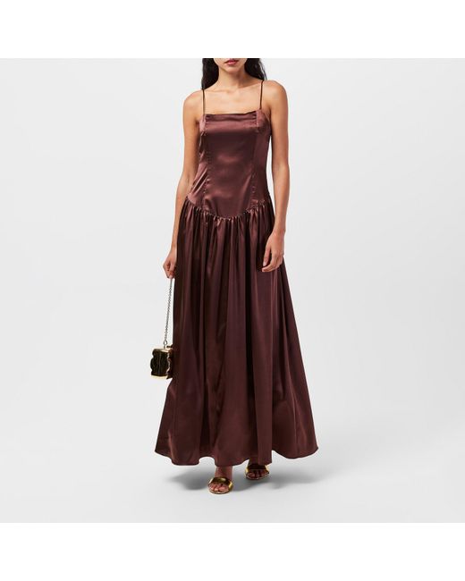 Amy Lynn Purple Alexa Satin Long Maxi Dress