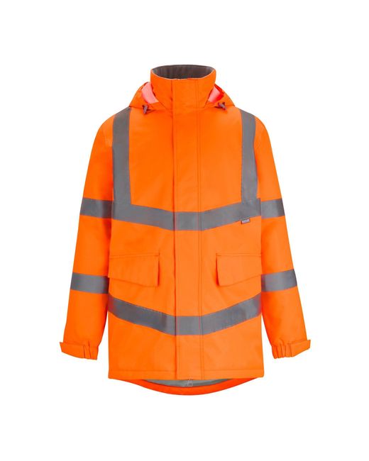 Regatta Orange Hi-Vis Pro Dover Parka for men