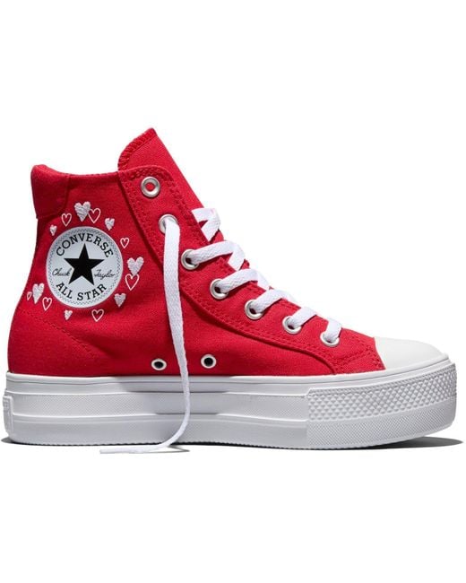 Converse Red Day One Pit Canvas High-Top Trainers