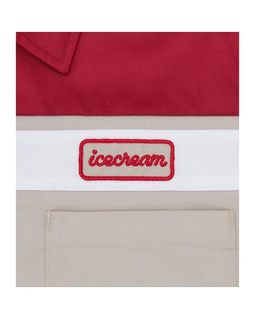 ICECREAM Red Short Sleeve Polo Shirt for men