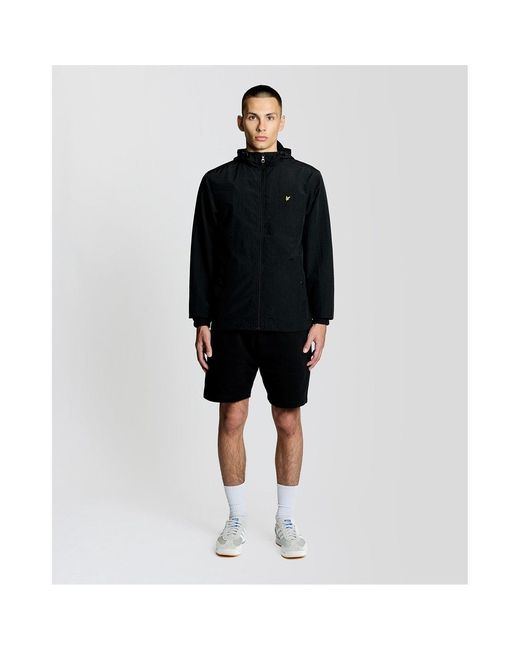 Lyle & Scott Black Lyle & Scott Water Resistant Zip Through Jacket for men