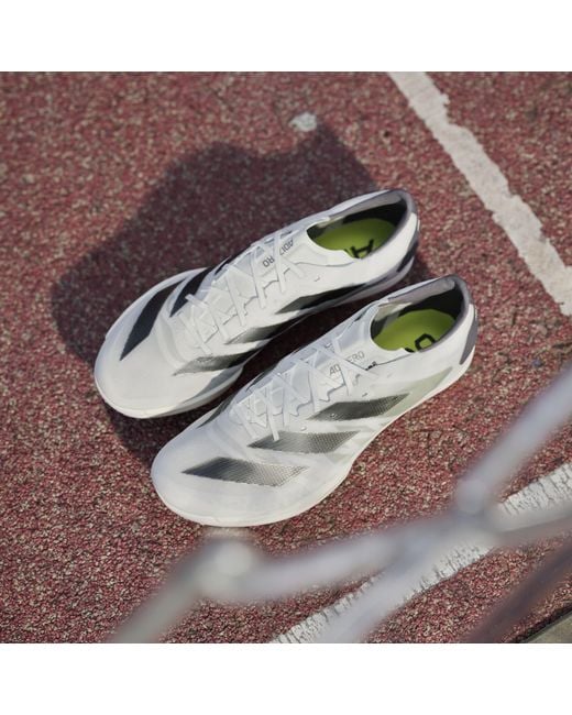 Adidas White Adizero Ambition Running Spikes for men