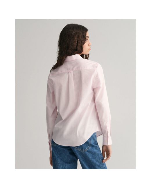 Gant Pink Poplin Striped Shirt